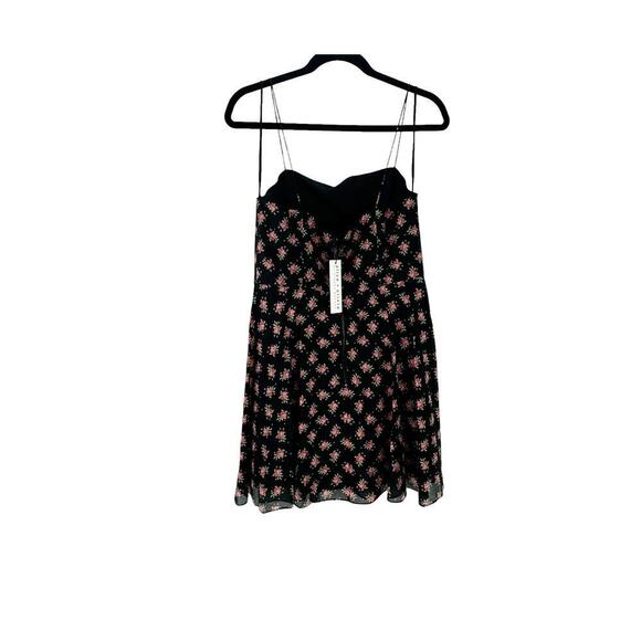 Alice + Olivia Glinda Floral Print Mini Dress In Heirloom Black Size 10 NWT - Picture 3 of 12